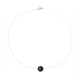 Collar- Perla Cultivada- Diámetro 9-10 mm Negro Tahití- Plata