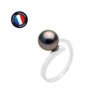 Anillo- Perlas de Tahití- Redondo Diámetro 8-9 mm- Oro blanco