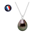 Excepcional: collar de plata y auténtica perla de Tahití de 8-9 mm