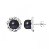 Pendientes - Perlas Cultivadas de Agua Dulce Corolle Negras de Tahití - Joyería Mujer - Plata 925 Milésimas