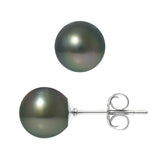 Pendientes de Plata con Perlas Cultivadas de Tahití - Diámetro 8-9 mm