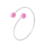 Pulsera - Perlas Cultivadas de Agua Dulce Diámetro 9-10 mm Rosa Fucsia - Plata de Ley 925
