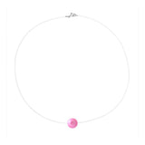 Collar - Perla Cultivada de Agua Dulce - Diámetro 9-10 mm Rosa Fucsia - Plata de Ley 925