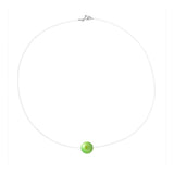 Collar - Perla Cultivada de Agua Dulce - Diámetro 9-10 mm Verde Tónico - Plata de Ley 925