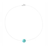 Collar - Perla Cultivada de Agua Dulce - Diámetro 9-10 mm Azul Turquesa - Plata de Ley 925