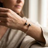 Pulsera de Perlas Cultivadas de Agua Dulce de Tahití Negras Plata de Ley 925 Milésimas