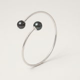 Pulsera de Perlas Cultivadas de Agua Dulce de Tahití Negras Plata de Ley 925 Milésimas