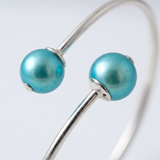Pulsera - Perlas Cultivadas de Agua Dulce Diámetro 9-10 mm Azul Turquesa - Plata de Ley 925