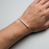 Pulsera- Perla cultivada de agua dulce - Diámetro 3-4 mm Blanco-Oro blanco
