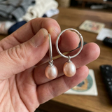 Pendientes - Perlas Cultivadas de Agua Dulce Pera 8-8.5 mm Rosa