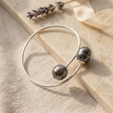 Pulsera Toi & Moi - Perla Cultivada de Tahití - Círculo 10-11 mm - Plata de Ley 925