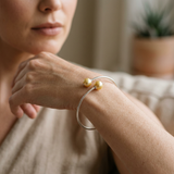 Pulsera- Perlas Cultivadas de Agua Dulce Diámetro 9-10 mm Oro- Plata 925 Milésimas