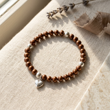 Pulsera de la Suerte - Perla de Agua Dulce - Redonda 5-6 mm Chocolate