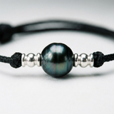 Bonita pulsera de perlas de Tahití para hombre