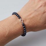 Pulsera de Perlas Cultivadas Redondas 4-5 mm Negras Tahití - Joyería Mujer