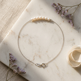 Pulsera- Perla cultivada de agua dulce - Diámetro 3-4 mm Blanco-Oro blanco