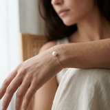 Pulsera- Perla Cultivada- Diámetro 8-9 mm Blanco- Plata