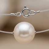 Collar - Perla Cultivada de Agua Dulce - Diámetro 9-10 mm Blanca - Plata de Ley 925