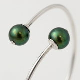 Pulsera - Perlas Cultivadas de Agua Dulce Diámetro 9-10 mm Verde Intenso - Plata de Ley 925