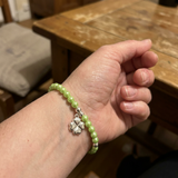 Pulsera de la Suerte - Perla de Agua Dulce - Redonda 5-6 mm Verde Tónico