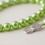 Pulsera de la Suerte - Perla de Agua Dulce - Redonda 5-6 mm Verde Tónico