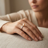 Anillo Jonc - Perla cultivada de agua dulce - Diámetro 6-7 mm Rosa - Plata 925 Milésimas