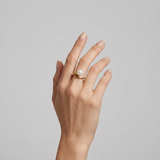 Anillo - Perlas Cultivadas Redondas Diámetro 8-9 mm Blanco - Oro Amarillo