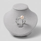 Brazalete Moderno - Botón de Perlas Cultivadas de Agua Dulce 8-9 mm Rosa - Plata 925 Milésimas