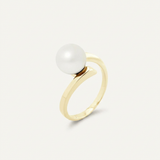 Anillo- Perlas Cultivadas- Redondas 8-9 mm Blanco- Oro Amarillo