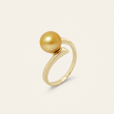 Anillo- Perlas Cultivadas de Agua Dulce- Redonda Diámetro 8-9 mm Oro- Talla 48 (UE)- Oro Amarillo