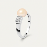 Brazalete Moderno - Botón de Perlas Cultivadas de Agua Dulce 8-9 mm Rosa - Plata 925 Milésimas