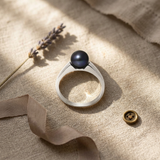 Anillo de perlas cultivadas de Tahití negras | irina