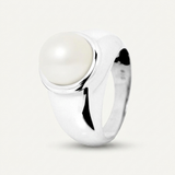 Anillo - Perlas Cultivadas de Agua Dulce - Diámetro Botón 9-10 mm Blanco -