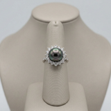 Anillo - Perlas de Tahití - Redondas Diámetro 8-9 mm - Plata