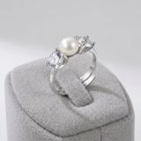 Anillo de Plata y Perla Blanca | leane