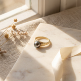 Anillo de oro amarillo con una magnífica perla de Tahití | Meliá