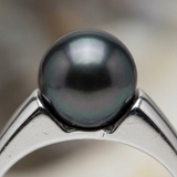 Anillo de perlas cultivadas de Tahití negras | irina