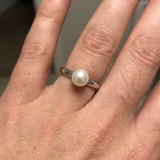 Anillo Brazalete - Perla Cultivada de Agua Dulce - Diámetro 6-7 mm Blanco - Joyería Mujer - Plata de Ley 925