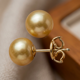 Pendientes - Perlas Cultivadas de Agua Dulce - Diámetro Botón 9-10 mm Oro - Joyería Mujer - Oro Amarillo