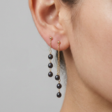 Pendientes - Perlas Cultivadas de Agua Dulce - Pera Diámetro 5-6 mm Negro Tahití - Joyería Mujer - Oro Amarillo