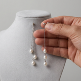 Pendientes en oro blanco y Perlas Blancas Naturales