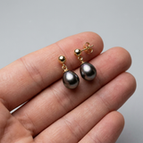 Pendientes - Perlas de Tahití 8-9 mm - Oro amarillo