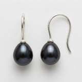 Pendientes de perlas cultivadas plateadas y negras | Diana