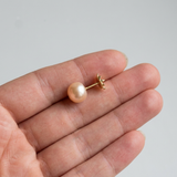 Pendientes - Perlas Cultivadas de Agua Dulce - Diámetro Botón 9-10 mm Rosa - Joyería Mujer - Oro Amarillo