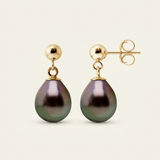 Pendientes - Perlas de Tahití 8-9 mm - Oro amarillo