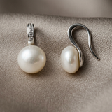 Pendientes de plata y perlas cultivadas blancas | Moea