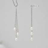 Pendientes en oro blanco y Perlas Blancas Naturales