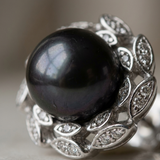 Pendientes - Perlas Cultivadas de Agua Dulce Corolle Negras de Tahití - Joyería Mujer - Plata 925 Milésimas