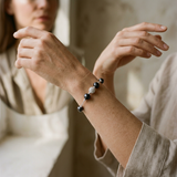 Pulsera 4 Perlas Cultivadas de Agua Dulce - Diámetro 6-7 mm Negro Tahití - Plata 925 Milésimas