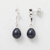 Pendientes - Perlas Botón Cultivadas 8-9 mm - Tahití Negro
